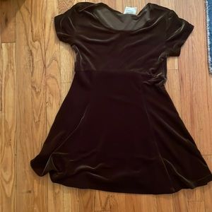 Brown velvet mini dress!